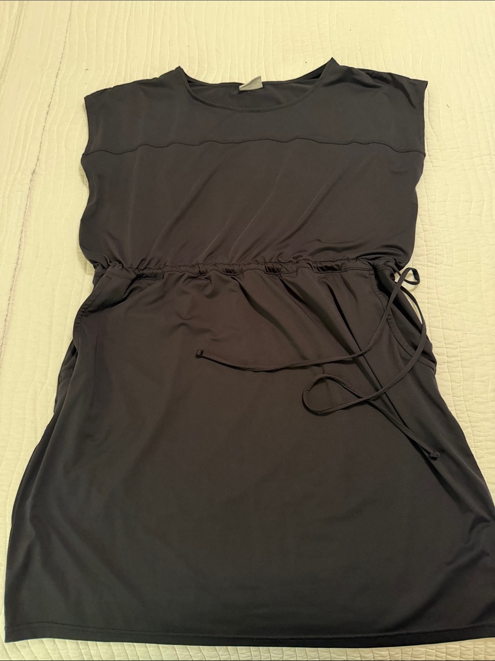 Columbia Black Drawstring Waist Mini Dress